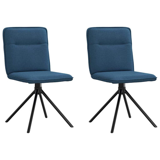 Cadeiras de jantar 2 pcs tecido azul