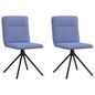 Cadeiras de jantar 2 pcs Jeans Tecido Azul