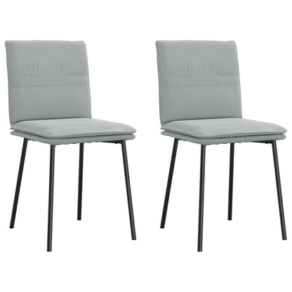 Cadeiras de jantar 2 pcs veludo cinzento-claro