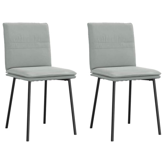 Cadeiras de jantar 2 pcs veludo cinzento-claro