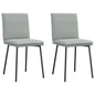 Cadeiras de jantar 2 pcs veludo cinzento-claro