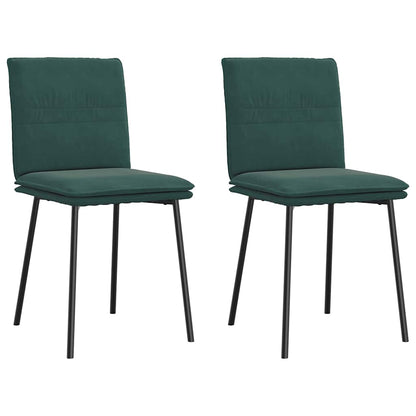 Cadeiras de jantar 2 pcs veludo verde-escuro