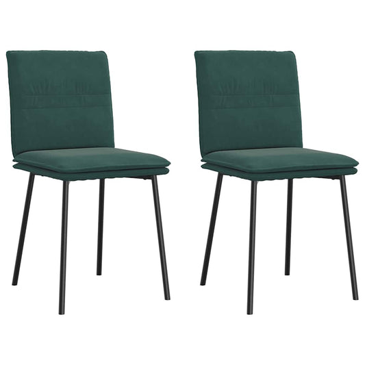 Cadeiras de jantar 2 pcs veludo verde-escuro