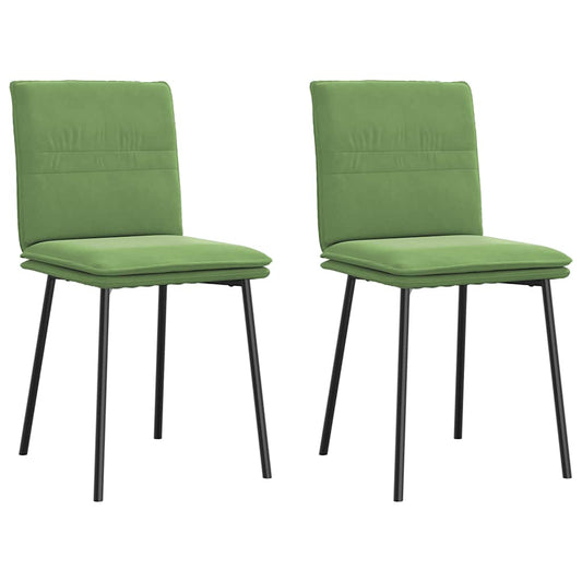 Cadeiras de jantar 2 pcs veludo verde-claro