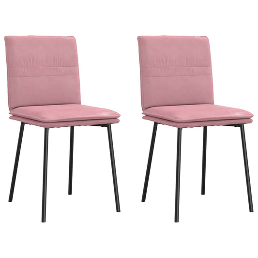 Cadeiras de jantar 2 pcs veludo rosa