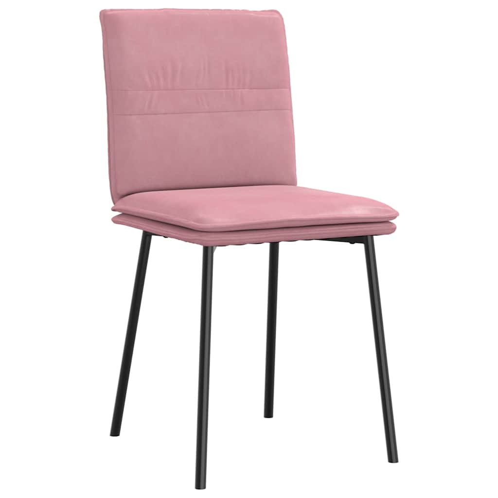 Cadeiras de jantar 2 pcs veludo rosa