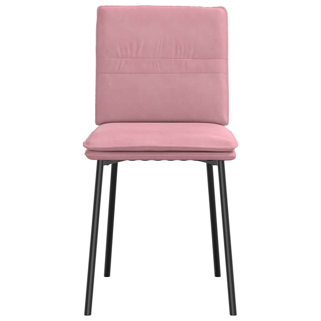 Cadeiras de jantar 2 pcs veludo rosa