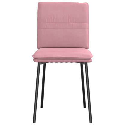 Cadeiras de jantar 2 pcs veludo rosa