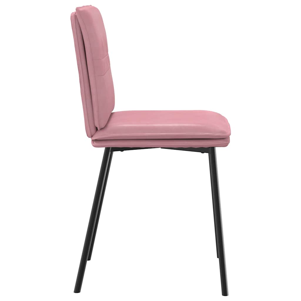 Cadeiras de jantar 2 pcs veludo rosa