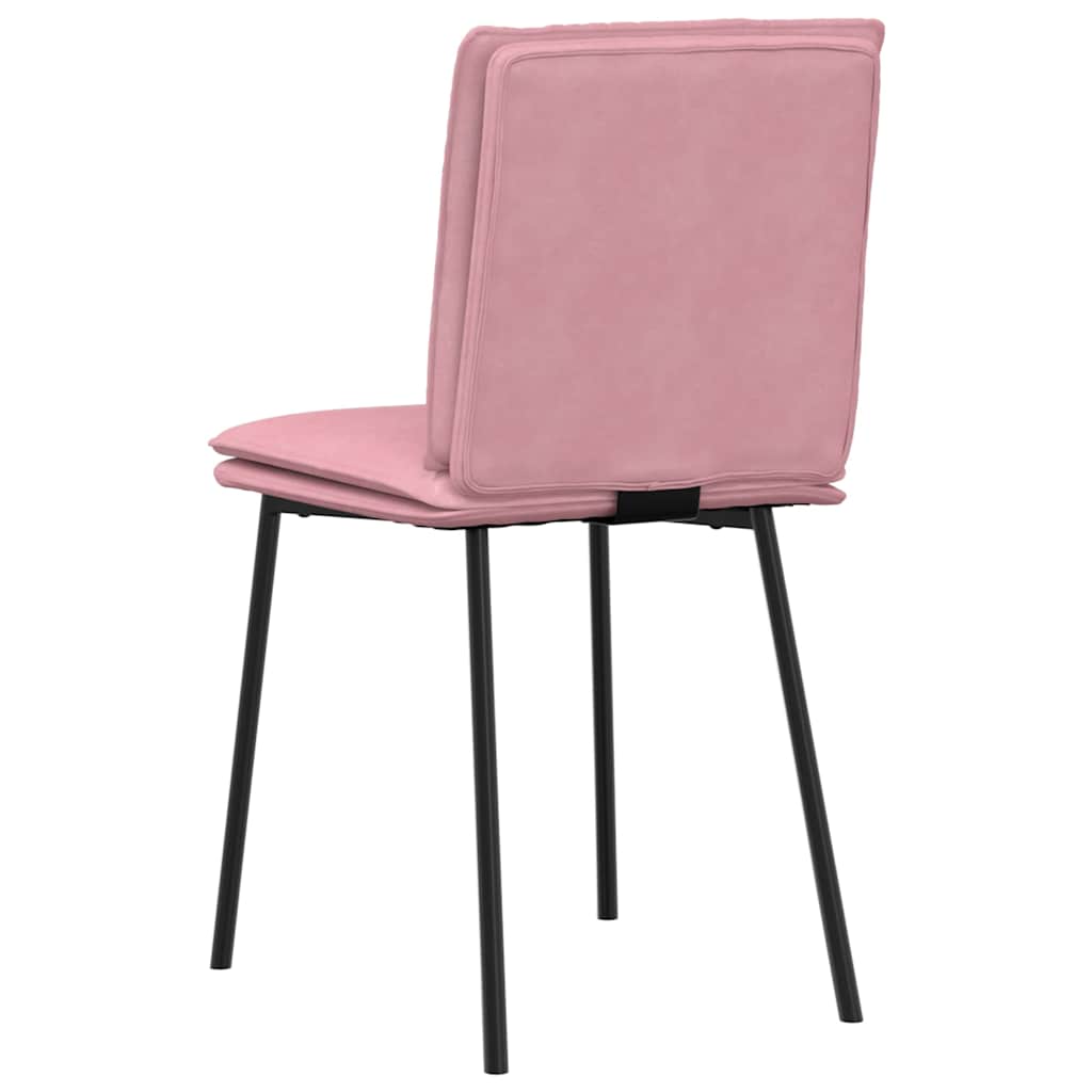 Cadeiras de jantar 2 pcs veludo rosa