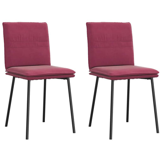 Cadeiras de jantar 2 pcs veludo vermelho tinto