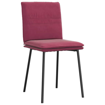 Cadeiras de jantar 2 pcs veludo vermelho tinto