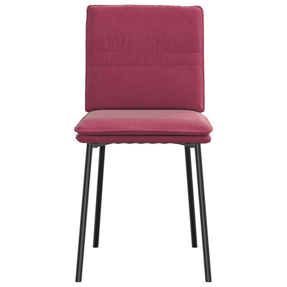 Cadeiras de jantar 2 pcs veludo vermelho tinto
