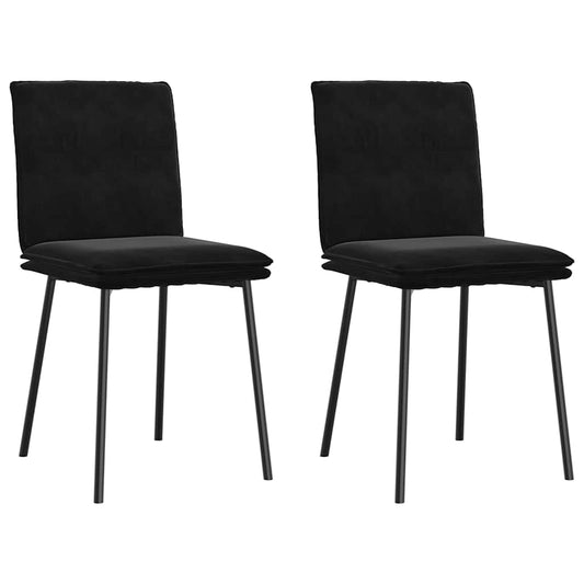 Cadeiras de jantar 2 pcs veludo preto