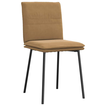 Cadeiras de jantar 2 pcs veludo castanho