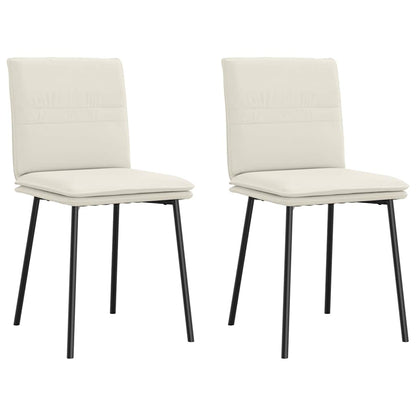 Cadeiras de jantar 2 pcs veludo cor creme