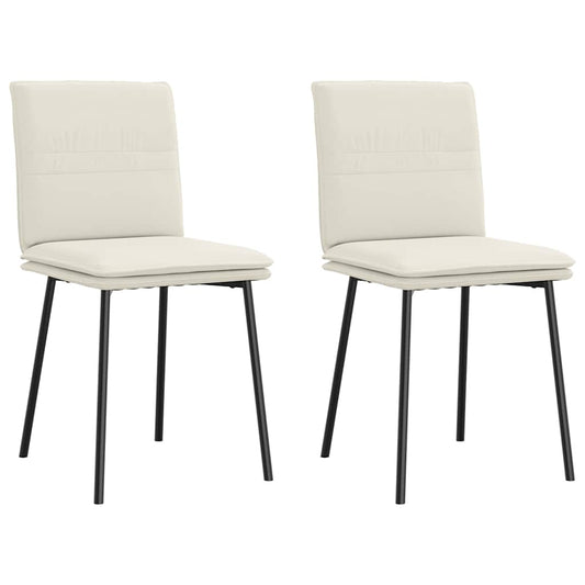 Cadeiras de jantar 2 pcs veludo cor creme