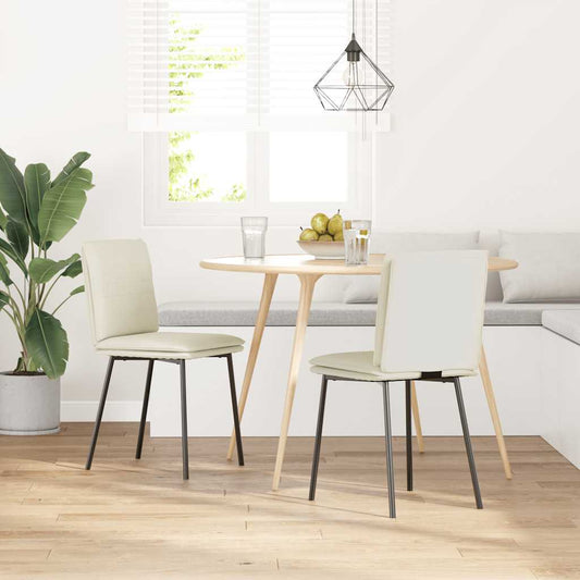 Cadeiras de jantar 2 pcs veludo cor creme