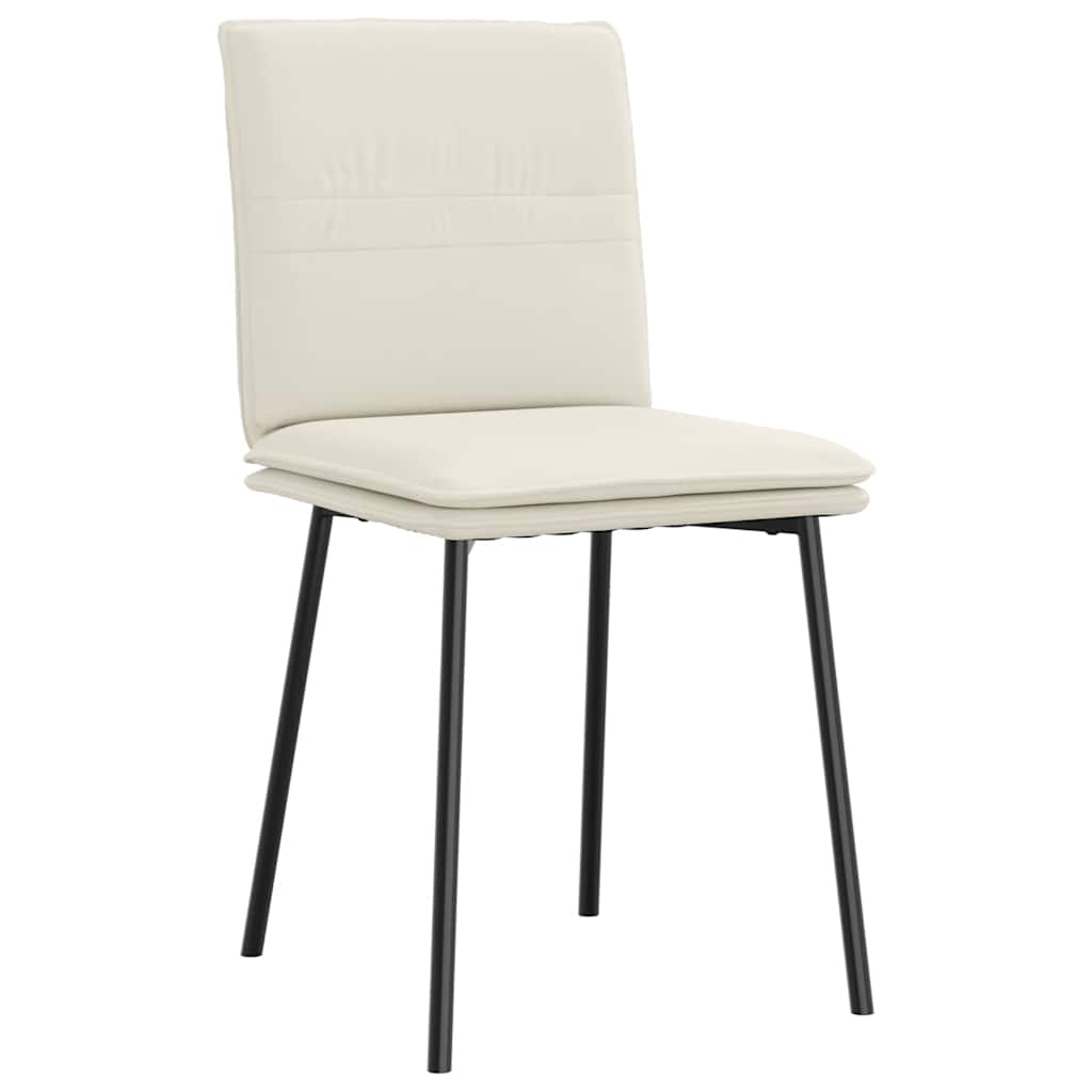 Cadeiras de jantar 2 pcs veludo cor creme