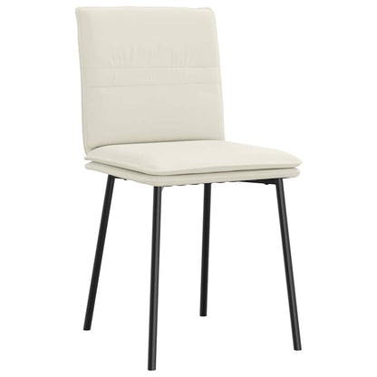 Cadeiras de jantar 2 pcs veludo cor creme