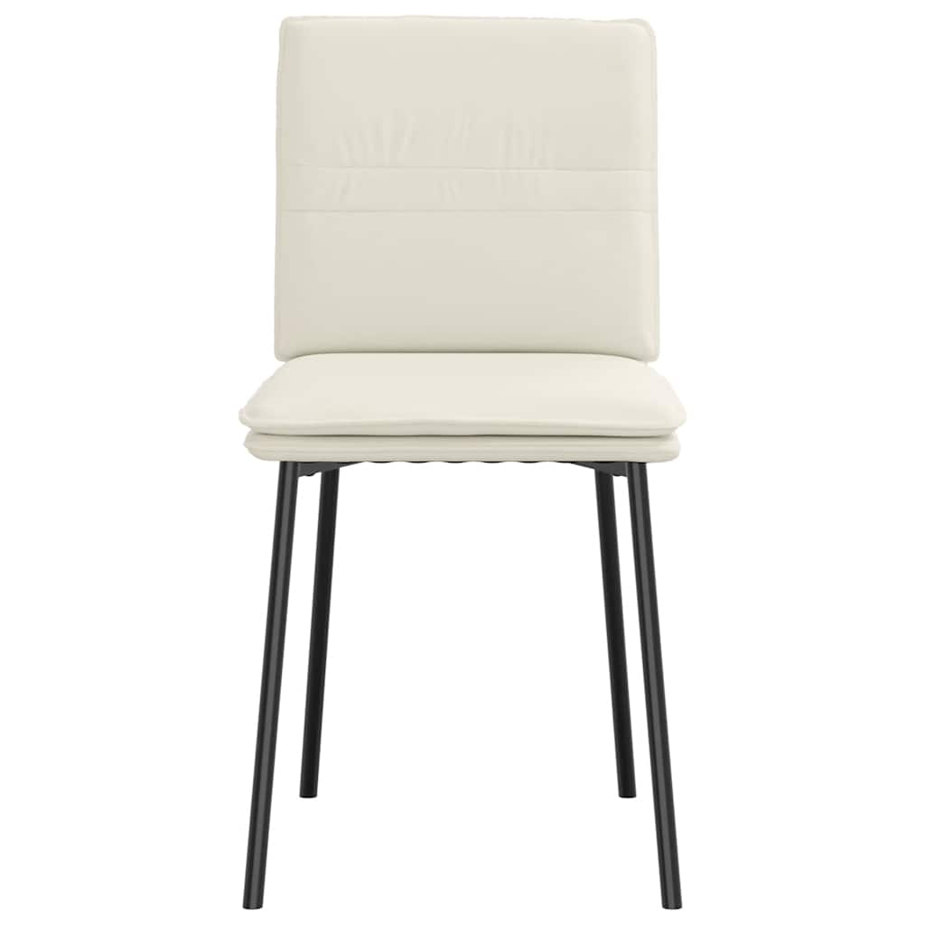 Cadeiras de jantar 2 pcs veludo cor creme