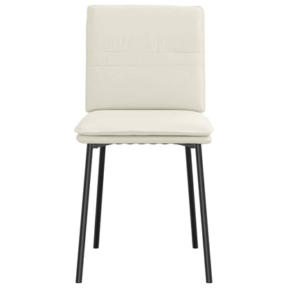 Cadeiras de jantar 2 pcs veludo cor creme