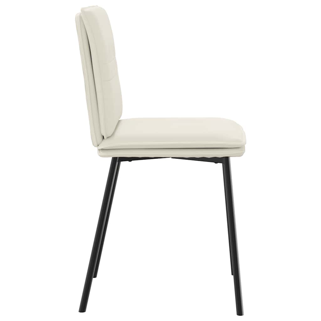 Cadeiras de jantar 2 pcs veludo cor creme