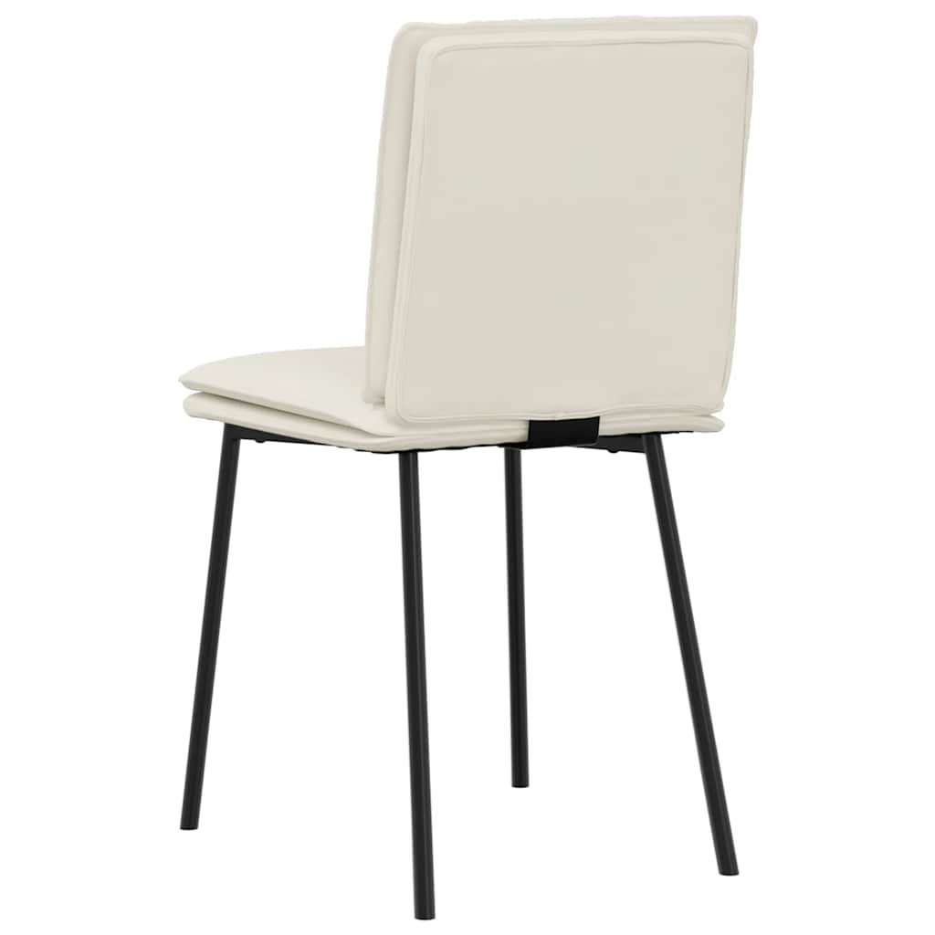 Cadeiras de jantar 2 pcs veludo cor creme