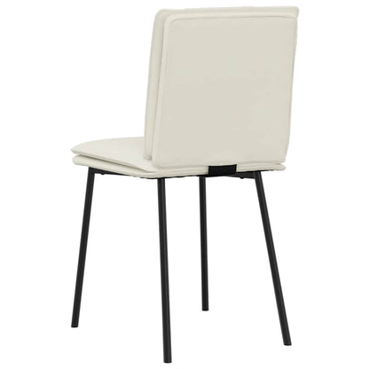 Cadeiras de jantar 2 pcs veludo cor creme