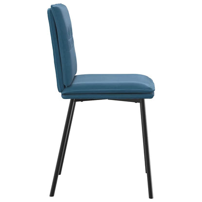 Cadeiras de jantar 2 pcs veludo azul