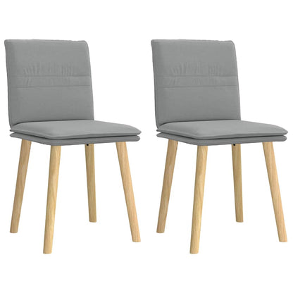 Cadeiras de jantar 2 pcs tecido cinzento-claro