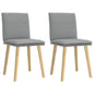 Cadeiras de jantar 2 pcs tecido cinzento-claro