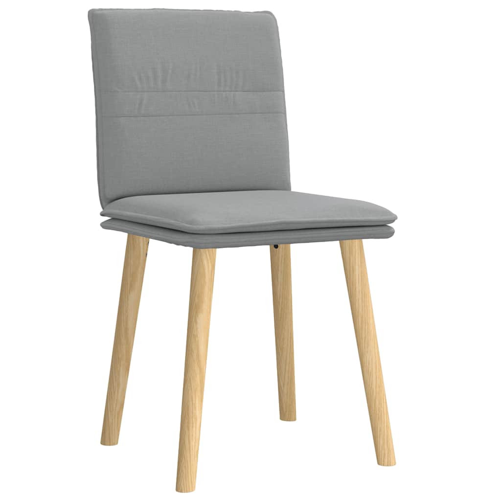 Cadeiras de jantar 2 pcs tecido cinzento-claro