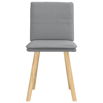 Cadeiras de jantar 2 pcs tecido cinzento-claro