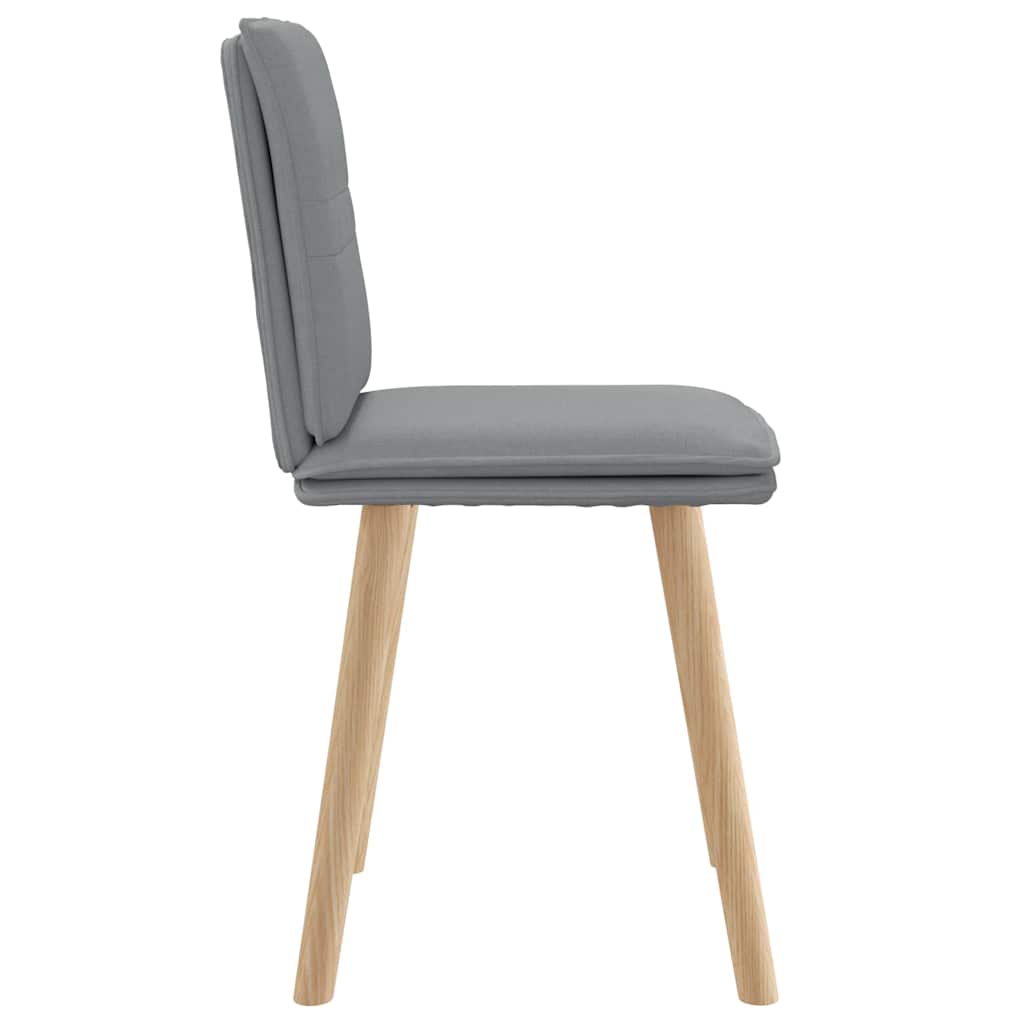 Cadeiras de jantar 2 pcs tecido cinzento-claro