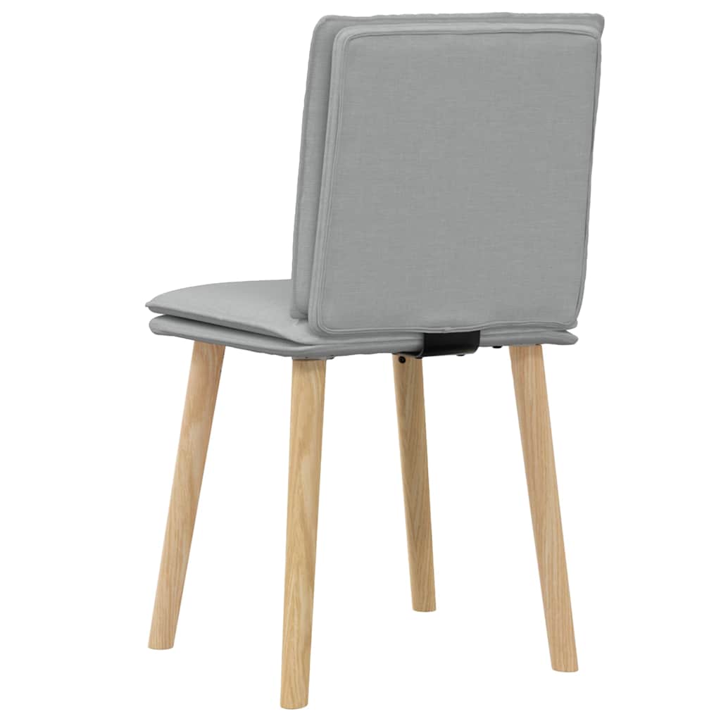 Cadeiras de jantar 2 pcs tecido cinzento-claro
