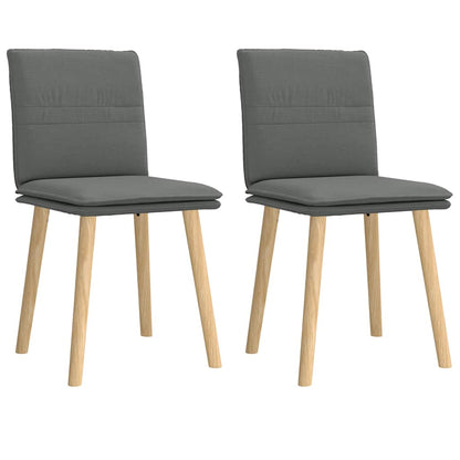 Cadeiras de jantar 2 pcs tecido cinzento-escuro