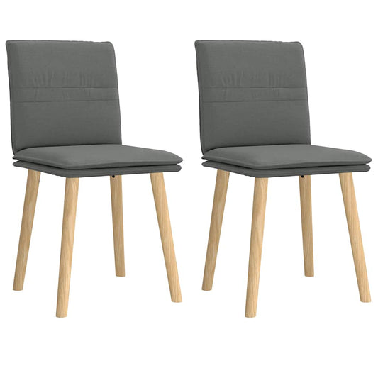 Cadeiras de jantar 2 pcs tecido cinzento-escuro