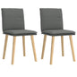 Cadeiras de jantar 2 pcs tecido cinzento-escuro
