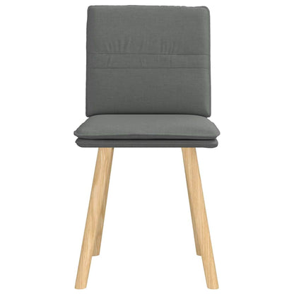 Cadeiras de jantar 2 pcs tecido cinzento-escuro