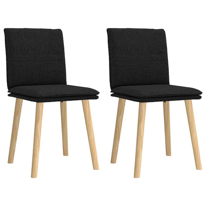 Cadeiras de jantar 2 pcs tecido preto