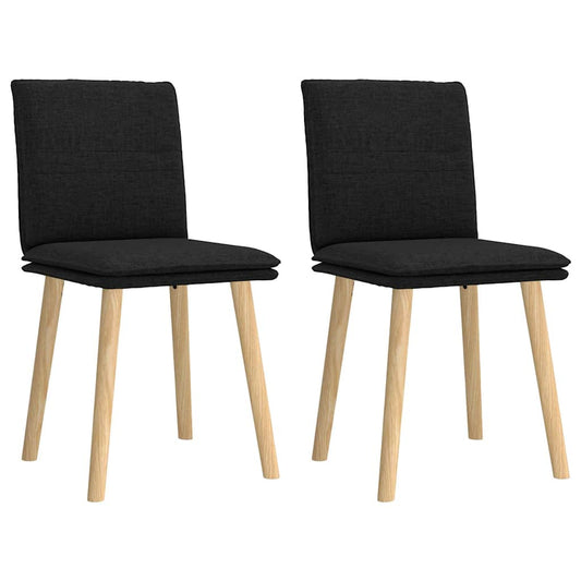 Cadeiras de jantar 2 pcs tecido preto
