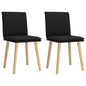 Cadeiras de jantar 2 pcs tecido preto
