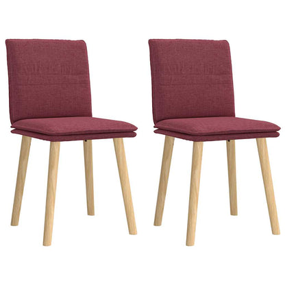 Cadeiras de jantar 2 pcs tecido vermelho tinto