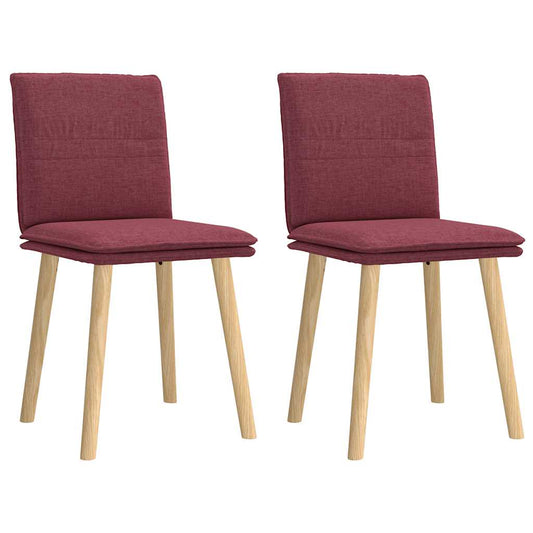 Cadeiras de jantar 2 pcs tecido vermelho tinto