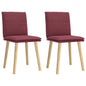 Cadeiras de jantar 2 pcs tecido vermelho tinto