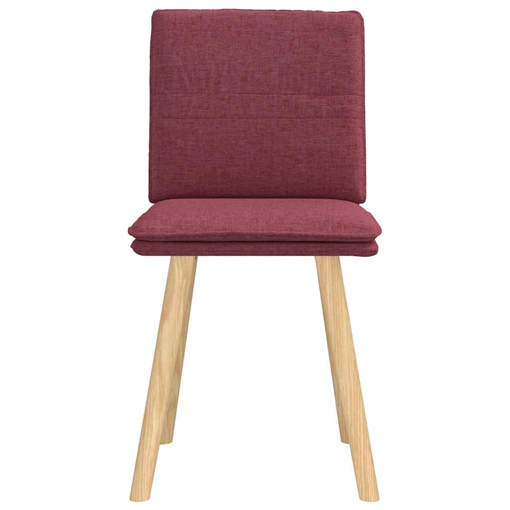 Cadeiras de jantar 2 pcs tecido vermelho tinto