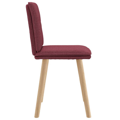 Cadeiras de jantar 2 pcs tecido vermelho tinto