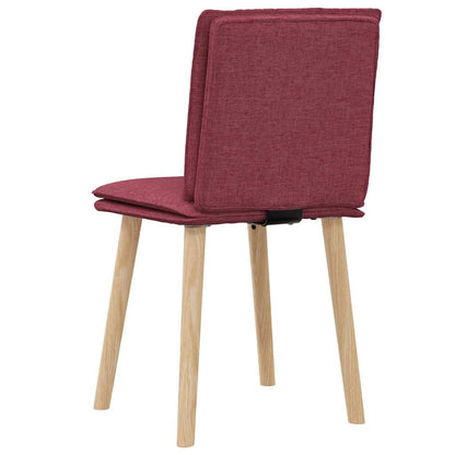 Cadeiras de jantar 2 pcs tecido vermelho tinto