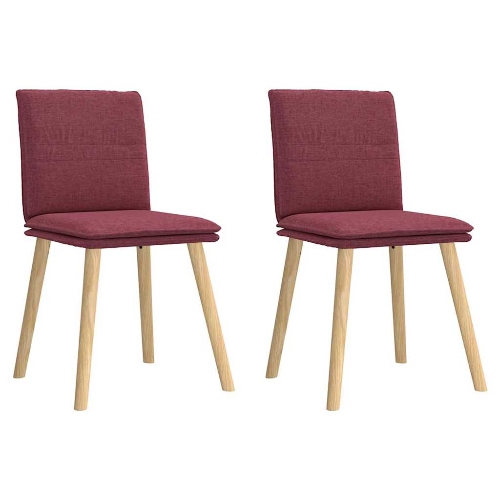 Cadeiras de jantar 2 pcs tecido vermelho tinto